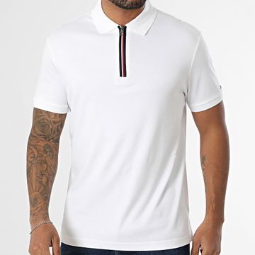 Tommy Hilfiger - Polo Manga Corta Cuello Cremallera Interlock 9552 Blanco