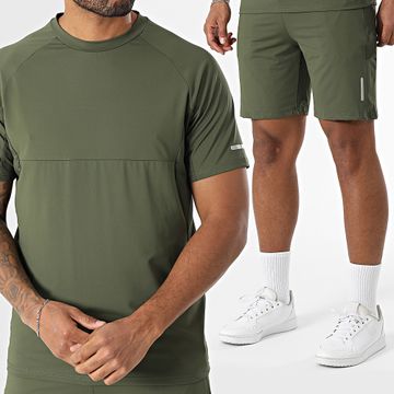 Classic Series - Conjunto de camiseta verde caqui y pantalón corto 439