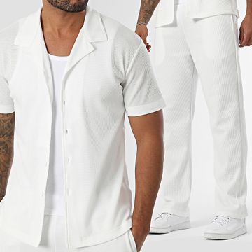 Classic Series - 430 Conjunto blanco de camisa de manga corta y pantalón