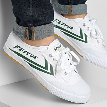 Feiyue - Baskets Low 1920 Blanco Verde