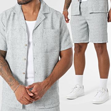Frilivin - Conjunto de camisa de manga corta y pantalón corto 170 Azul claro