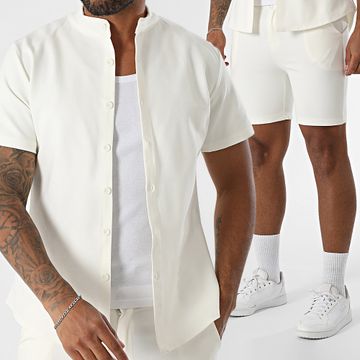Frilivin - Camisa de manga corta y pantalón corto 183 Crudo