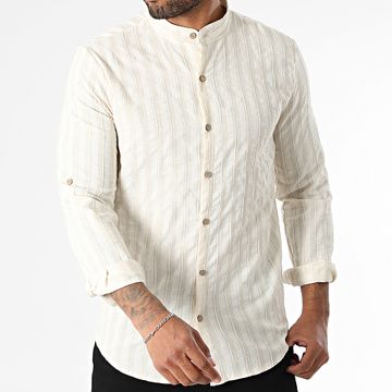 Frilivin - Camisa de rayas de manga larga 860 Beige