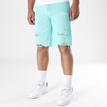 Frilivin - Pantalones cortos vaqueros azul turquesa 512