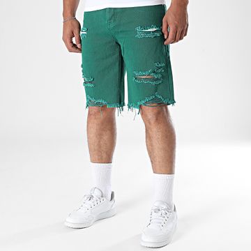 Frilivin - Pantalones cortos vaqueros 512 verde oscuro