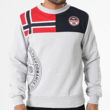 Geographical Norway - Sudadera G-Round de cuello redondo Gris jaspeado