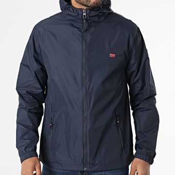 Geographical Norway - Cortaviento con cremallera y capucha 609 Azul Marino