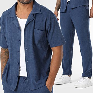 Classic Series - 309 Conjunto de camisa y pantalón azul marino de manga corta