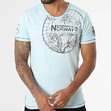 Geographical Norway - Camiseta cuello pico 902 Azul claro
