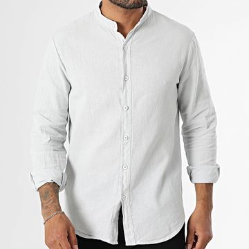 KZR - Camisa de manga larga Cuello de oficial 053 Gris
