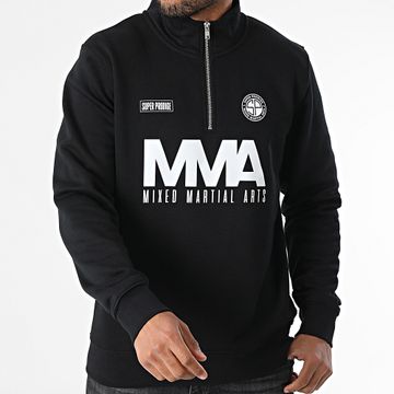 Super Prodige - SP FC Zip Neck Sweat Top Negro Blanco