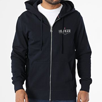 Tommy Hilfiger - Hilfiger Stacked 9375 Sudadera con capucha y cremallera Azul Marino