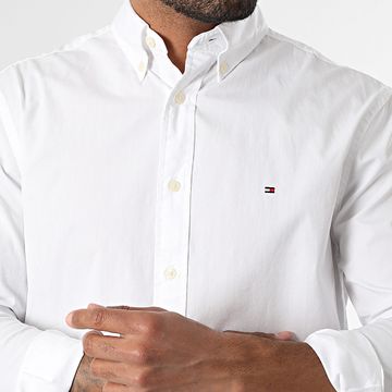 Tommy Hilfiger - Camisa Manga Larga Regular Fit Core Flex Poplin Solid 9988 Blanca