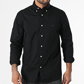 Tommy Hilfiger - Camisa Manga Larga Regular Fit Core Flex Poplin Solid 9988 Negra