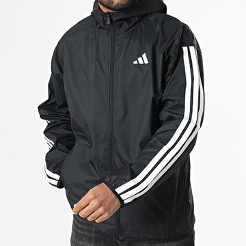 Adidas Performance - Chaqueta 3 rayas con cremallera y capucha JE6325 Negro