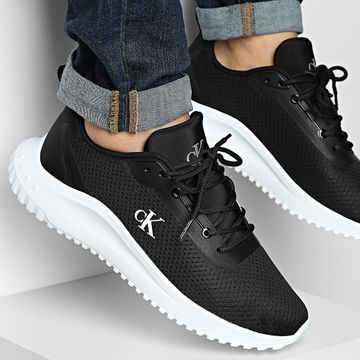 Calvin Klein - Zapatillas Eva Runner Mix Mesh 1285 Negro Blanco Brillante