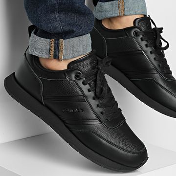 Calvin Klein - Zapatillas Low Prof Laceup Tape 1897 Triple Negro