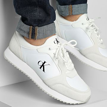 Calvin Klein - Zapatillas Retro Runner Sock Low Lace Up 1326 Bright White Black