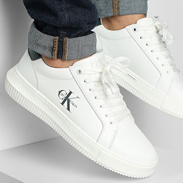Calvin Klein - Baskets Chunky Cupsole Mono Leather 1317 Bright White Seaside Aqua