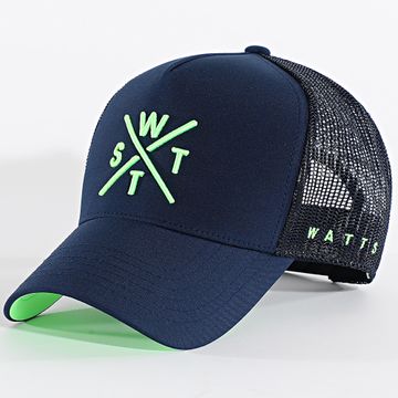Watts - Tribe Trucker Cap Azul Marino Verde Fluo