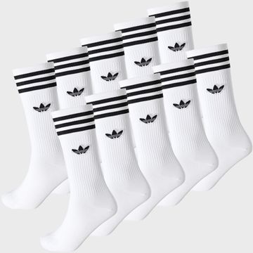 Adidas Originals - Lote de 10 Pares de Calcetines de 3 Rayas JZ0587 Blanco