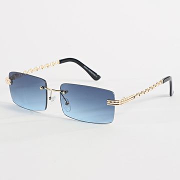 Frilivin - 815 Gafas de sol azul marino, negro y dorado