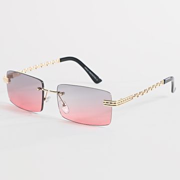 Frilivin - Gafas de sol Violeta Rosa Oro Negro 815