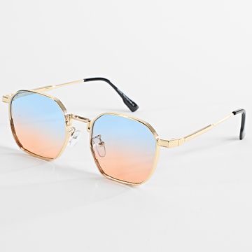Frilivin - 985 Gafas de sol azul, naranja y oro