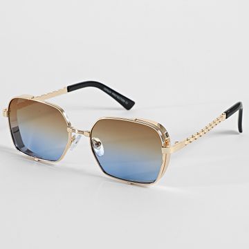 Frilivin - Gafas de sol Marron Bleu Marine Doré 973