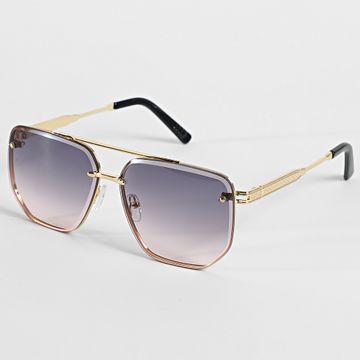 Frilivin - Gafas de sol Violeta Rosa Gradiente Oro 085