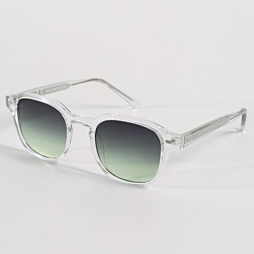 Frilivin - 004 Gafas de sol verdes plateadas transparentes