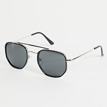 Frilivin - 087 Gafas de sol Negro Plata