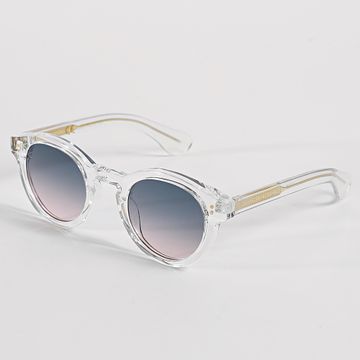 Frilivin - 169 Verde Oscuro Gradiente Rosa Transparente Gafas de sol