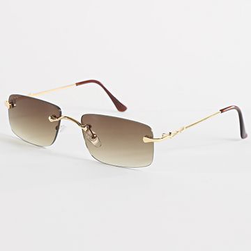 Frilivin - 640 Gafas de sol marrón dorado