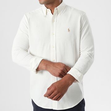 Polo Ralph Lauren - Camisa Oxford Manga Larga Beige Claro