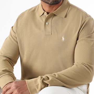 Polo Ralph Lauren - Polo personalizado de manga larga Slim Original Player Beige