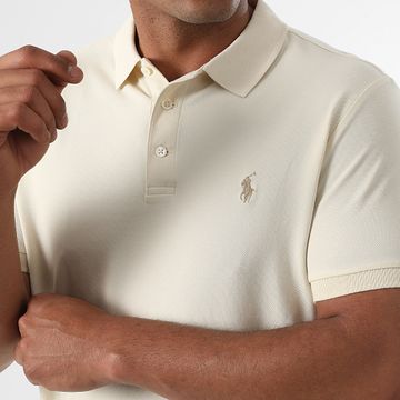 Polo Ralph Lauren - Polo Manga Corta Personalizado Slim Fit Original Player Beige Claro