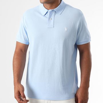 Polo Ralph Lauren - Polo Manga Corta Personalizado Slim Algodón Piqué Azul Claro