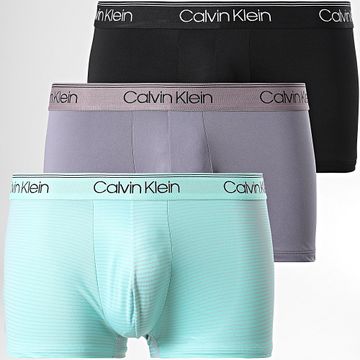 Calvin Klein - Juego De 3 Boxers NB2569A Negro Verde Turquesa Gris Carbón