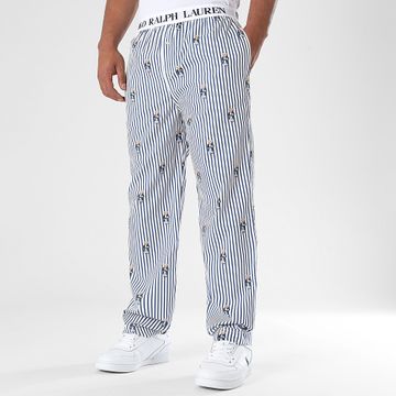 Polo Ralph Lauren - Pantalones Jogging Oso Polo Rayas Blanco Azul Marino