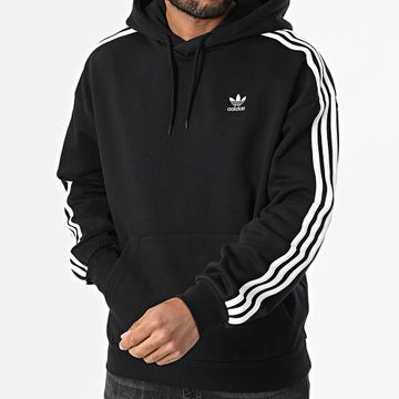 Adidas Originals - Sudadera con capucha Baggy Stripe JC6251 Negro