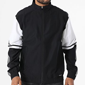 Adidas Performance - SQ25 Chaqueta con cremallera a rayas JE2761 Negro