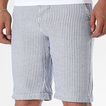 American People - Pantalones cortos chinos a rayas Most Navy Heather White