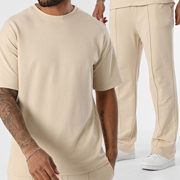 Uniplay - 159 Conjunto de camiseta oversize y pantalón de chándal beige