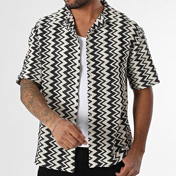 Classic Series - Camisa calada de manga corta 011 Beige claro Negro