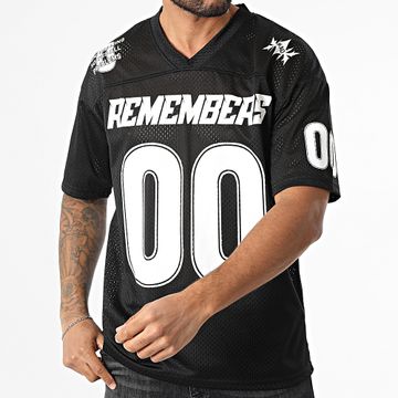 Ikao - Camiseta oversize cuello pico 095 Negro Blanco