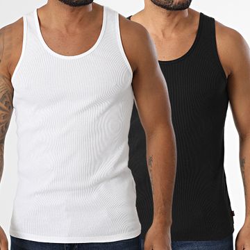 Levi's - Lote de 2 camisetas de tirantes 001MP Negro Blanco