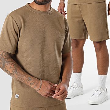 MZ72 - Conjunto de camiseta y pantalón corto marrón