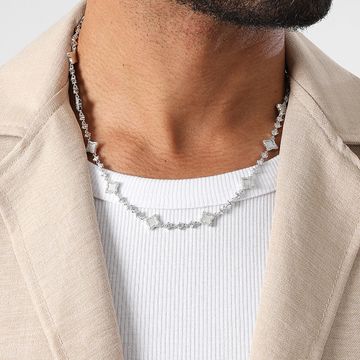Make It Shine - Collar Tenis Flor Strass Plata Blanca