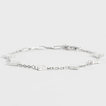 Make It Shine - Pulsera Flor Plata Blanca